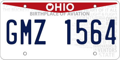 OH license plate GMZ1564