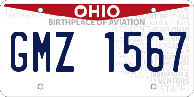 OH license plate GMZ1567
