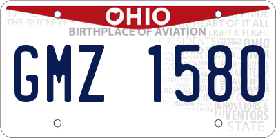 OH license plate GMZ1580