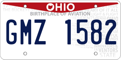 OH license plate GMZ1582