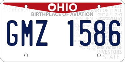OH license plate GMZ1586
