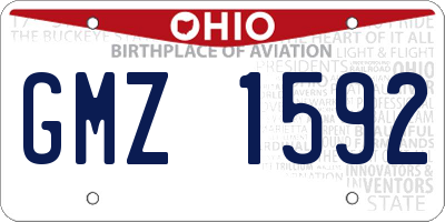 OH license plate GMZ1592