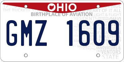OH license plate GMZ1609