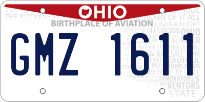 OH license plate GMZ1611