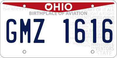 OH license plate GMZ1616