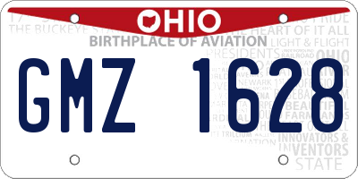 OH license plate GMZ1628