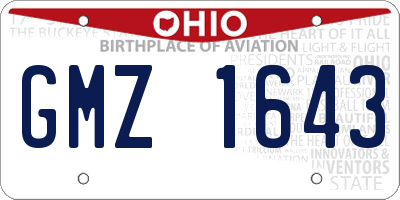 OH license plate GMZ1643