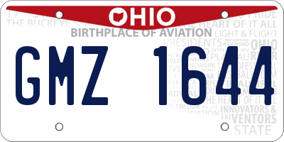 OH license plate GMZ1644