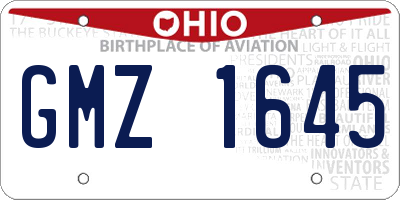 OH license plate GMZ1645