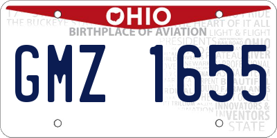 OH license plate GMZ1655