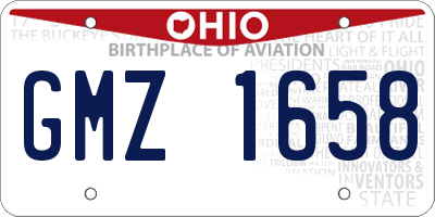 OH license plate GMZ1658