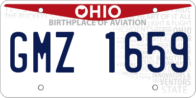 OH license plate GMZ1659