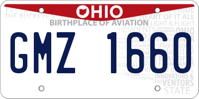 OH license plate GMZ1660