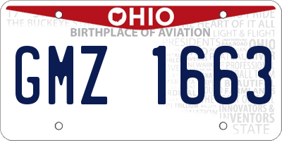 OH license plate GMZ1663