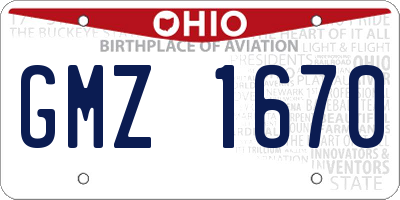 OH license plate GMZ1670