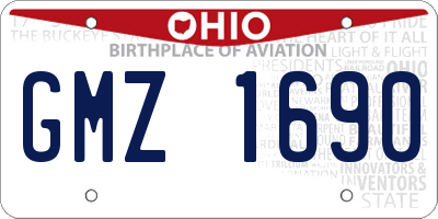 OH license plate GMZ1690