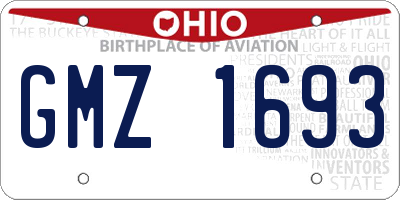 OH license plate GMZ1693