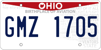 OH license plate GMZ1705