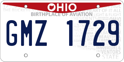 OH license plate GMZ1729