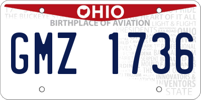 OH license plate GMZ1736