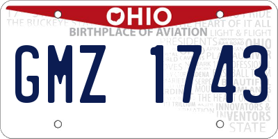 OH license plate GMZ1743