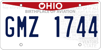 OH license plate GMZ1744