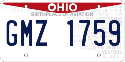 OH license plate GMZ1759