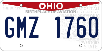 OH license plate GMZ1760