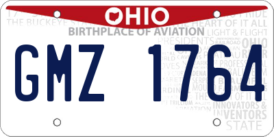 OH license plate GMZ1764
