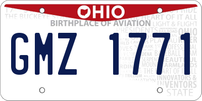 OH license plate GMZ1771