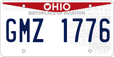 OH license plate GMZ1776