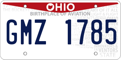 OH license plate GMZ1785