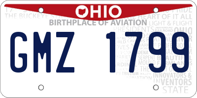 OH license plate GMZ1799