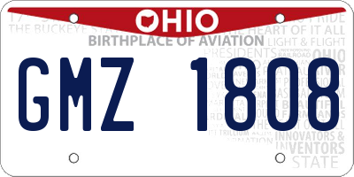 OH license plate GMZ1808