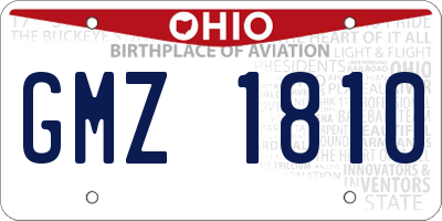 OH license plate GMZ1810