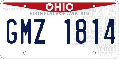 OH license plate GMZ1814