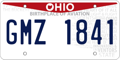OH license plate GMZ1841