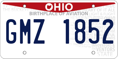 OH license plate GMZ1852
