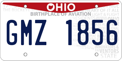 OH license plate GMZ1856
