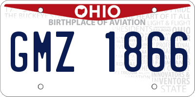 OH license plate GMZ1866