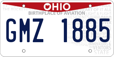 OH license plate GMZ1885