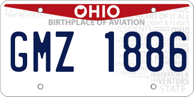OH license plate GMZ1886