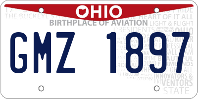 OH license plate GMZ1897