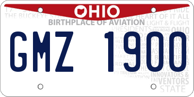 OH license plate GMZ1900