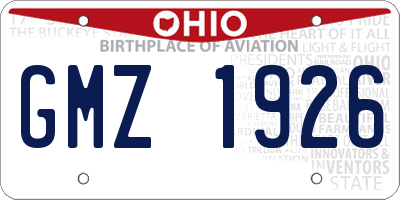 OH license plate GMZ1926