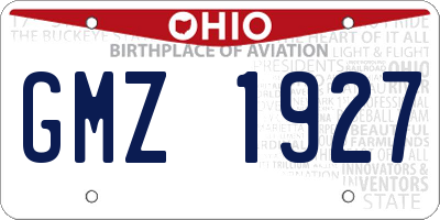 OH license plate GMZ1927