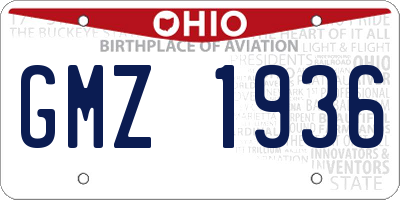 OH license plate GMZ1936