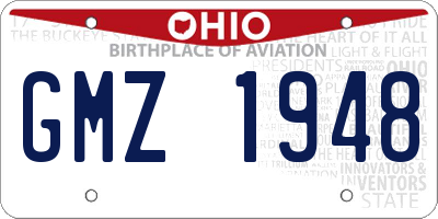 OH license plate GMZ1948