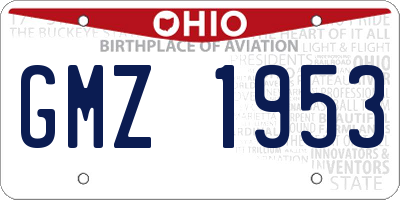OH license plate GMZ1953