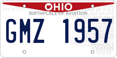 OH license plate GMZ1957